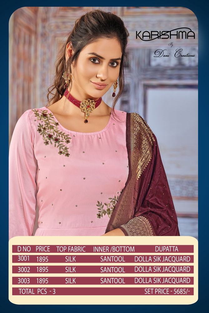 Karishma Vol 3 Art Silk Readymade Gown With Dupatta Wholesale Price In Surat